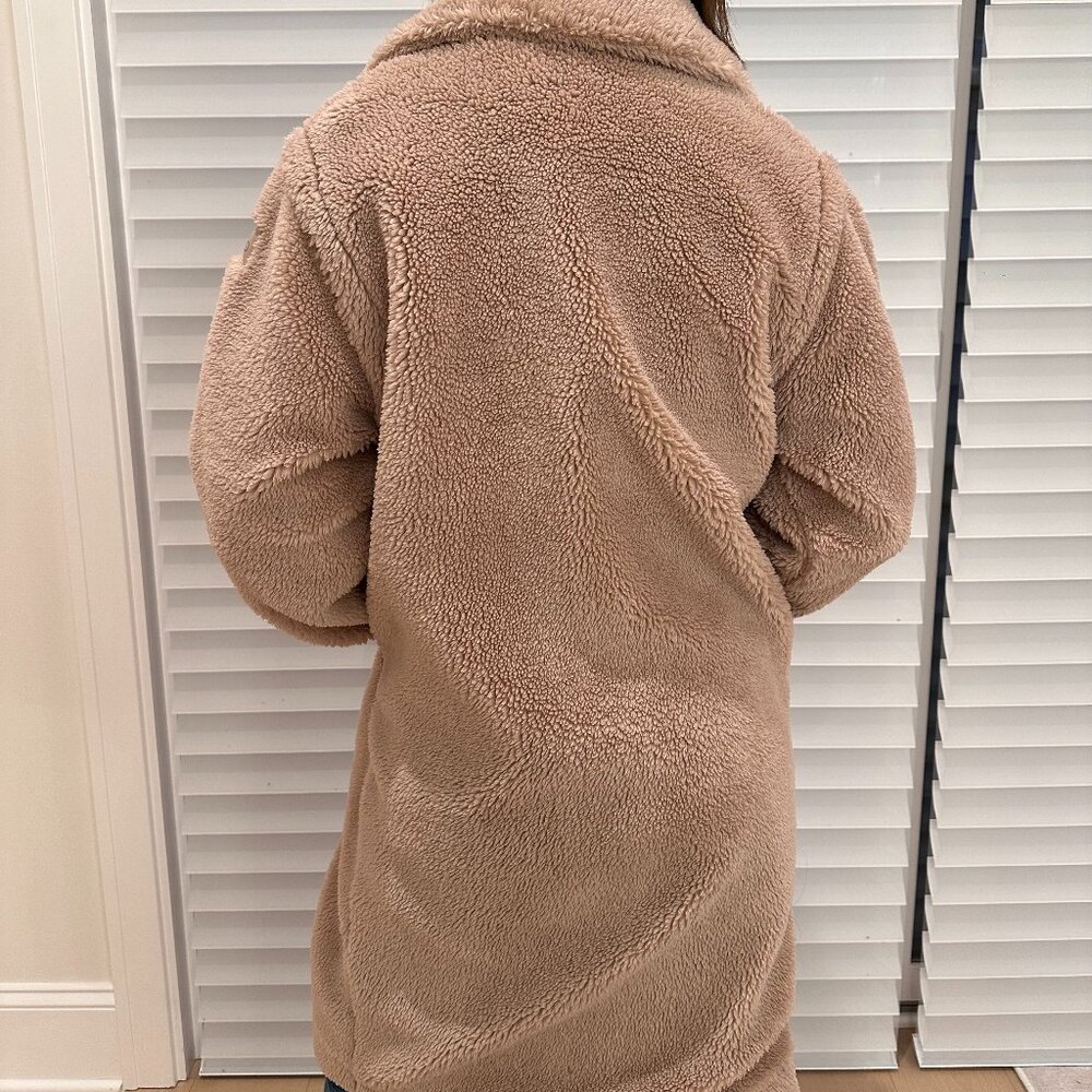 Alo yoga Sherpa oversized coat in dusty pink size XXS - Picture 2 of 4